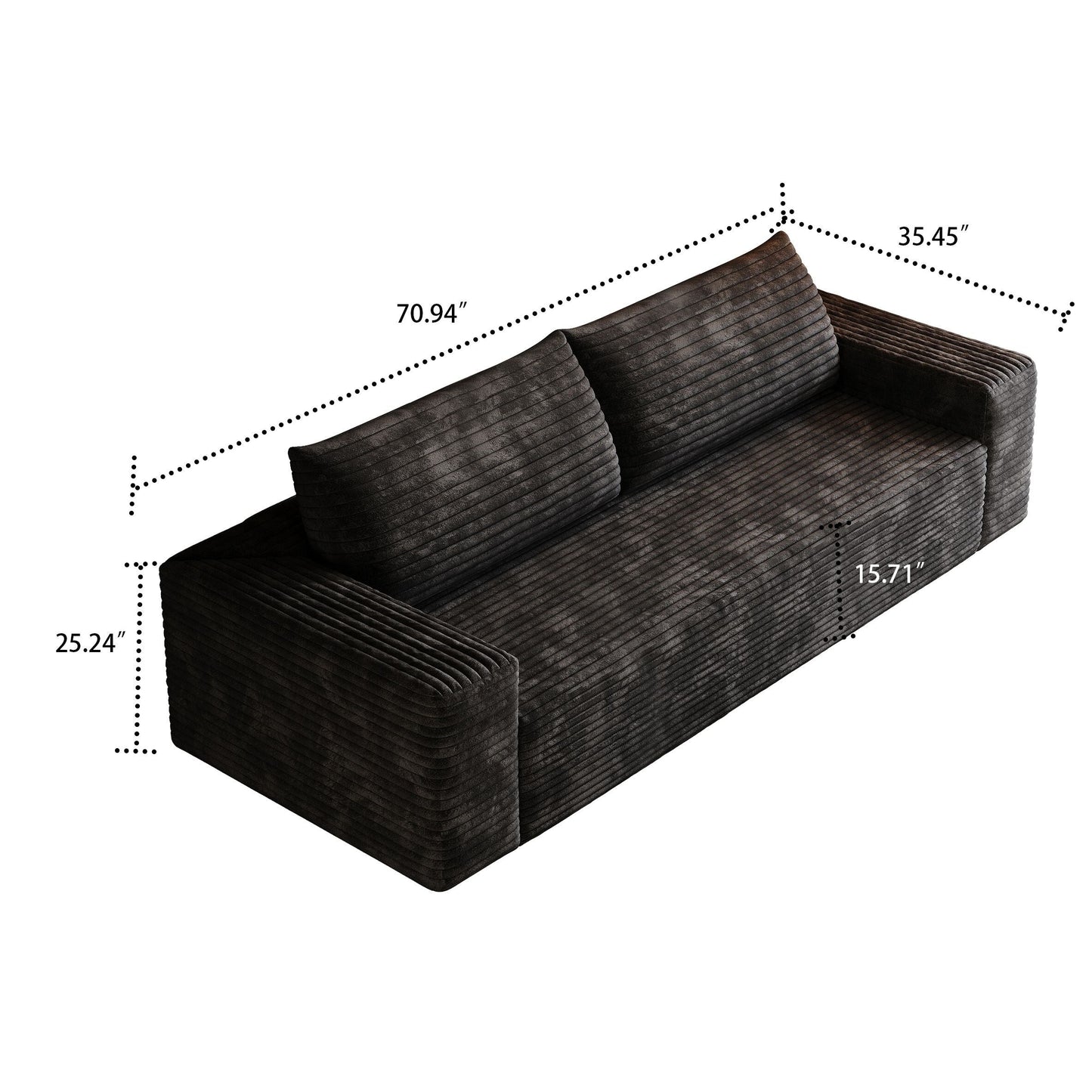 Canapé moderne sans cadre, rembourré en velours côtelé, pour appartement, salon, salle de divertissement