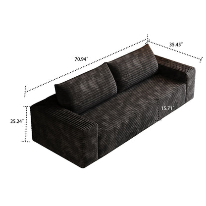 Canapé moderne sans cadre, rembourré en velours côtelé, pour appartement, salon, salle de divertissement