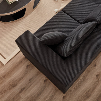 Ensemble de canapés modulaires en L en velours côtelé moderne, 4 pièces, pour salon et chambre à coucher