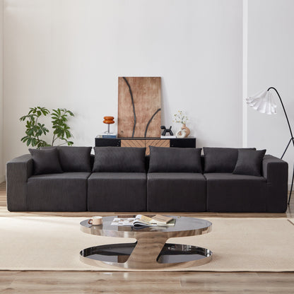 Ensemble de canapés modulaires en L en velours côtelé moderne, 4 pièces, pour salon et chambre à coucher