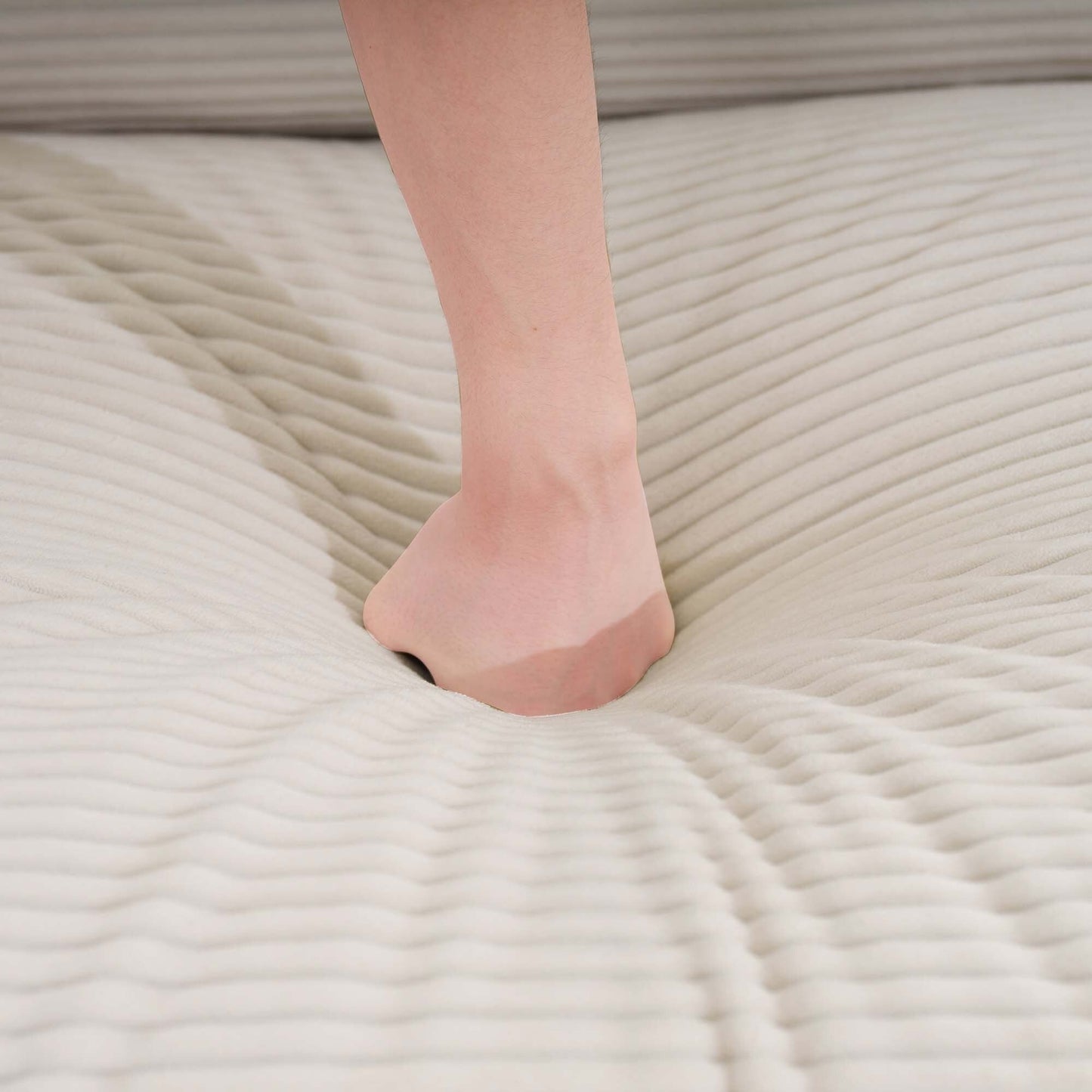 Canapé modulable moderne en velours côtelé, canapé 3 places à assise profonde avec pouf pour salon