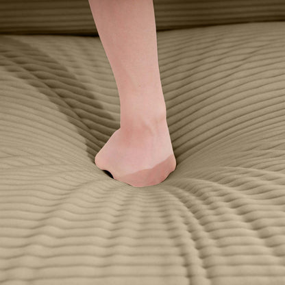 Canapé modulable moderne en velours côtelé, canapé 3 places à assise profonde avec pouf pour salon