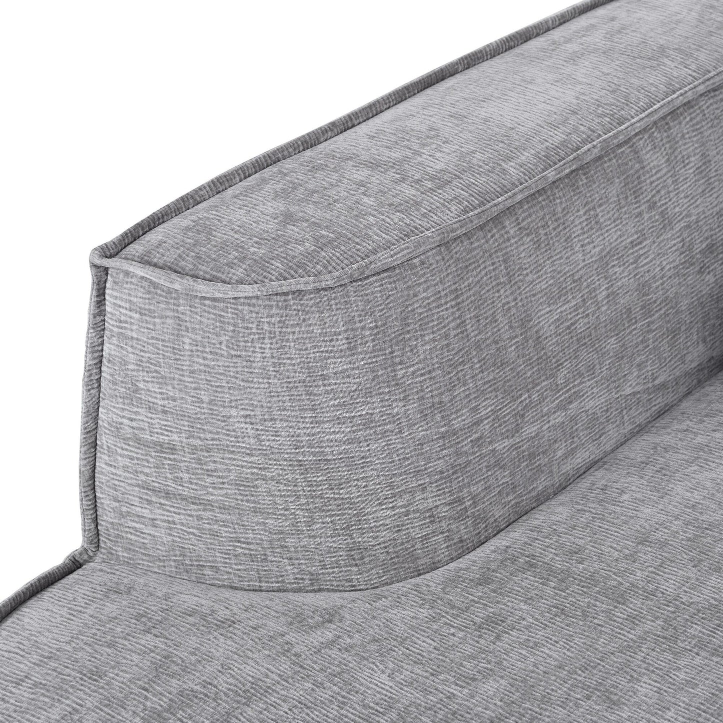 Canapé modulaire en L avec 2 coussins, en chenille incurvée moderne, idéal pour le salon ou le bureau