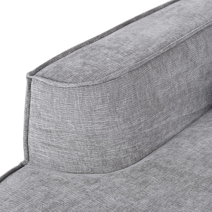 Canapé modulaire en L avec 2 coussins, en chenille incurvée moderne, idéal pour le salon ou le bureau