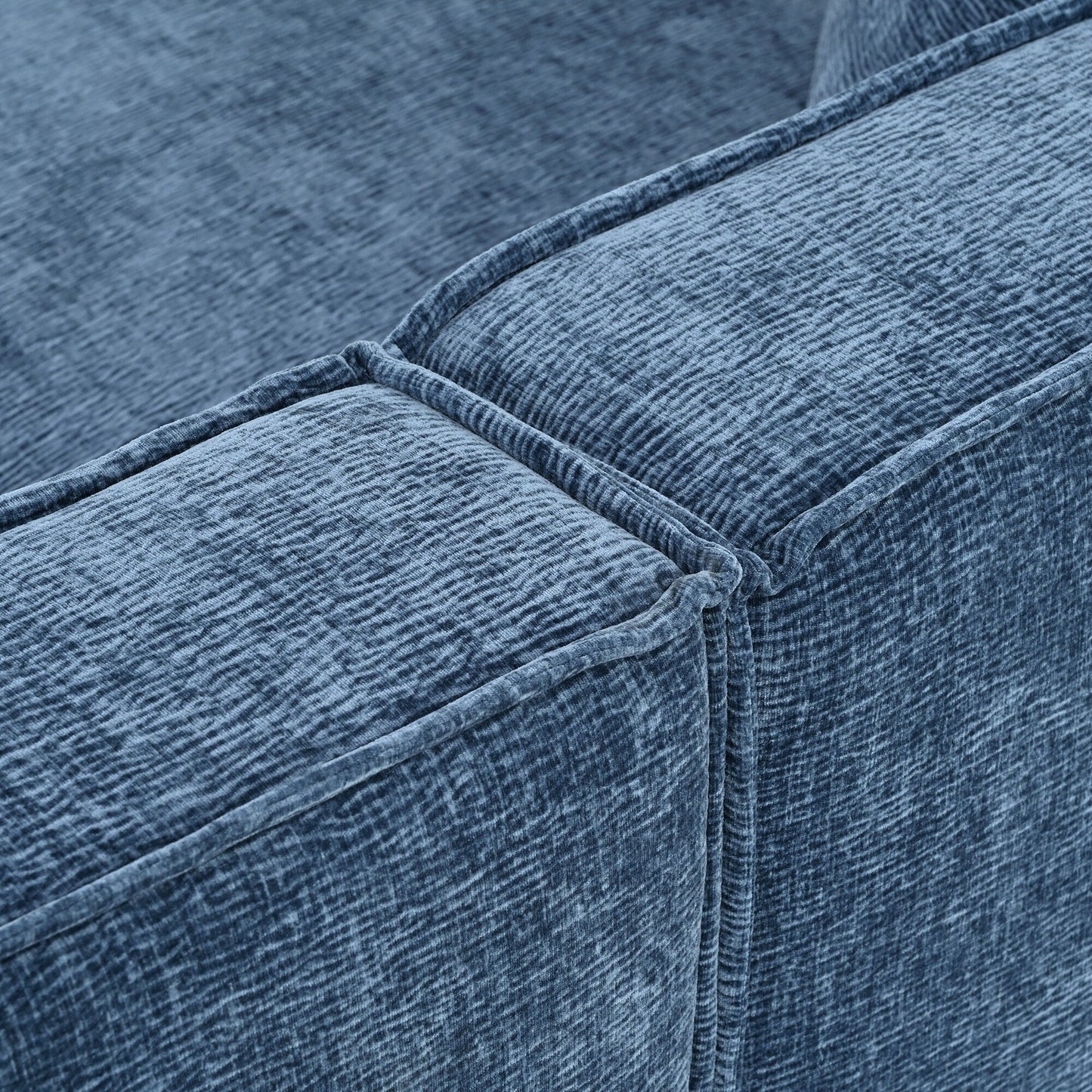 Canapé modulaire en L avec 2 coussins, en chenille incurvée moderne, idéal pour le salon ou le bureau