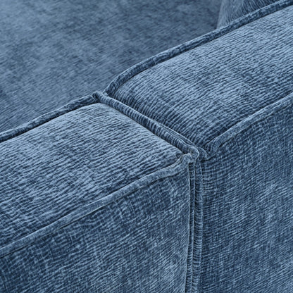 Canapé modulaire en L avec 2 coussins, en chenille incurvée moderne, idéal pour le salon ou le bureau