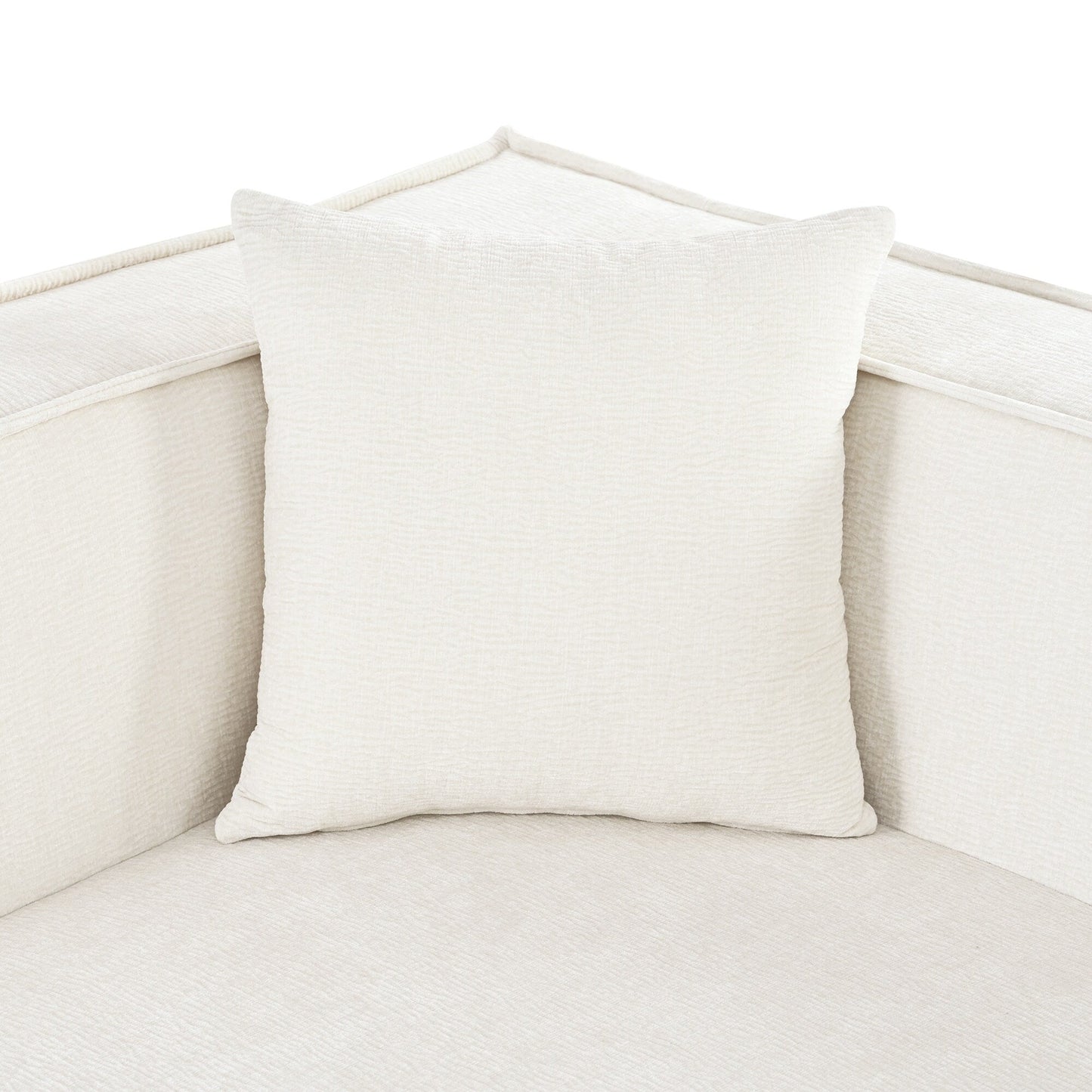 Canapé modulaire en L avec 2 coussins, en chenille incurvée moderne, idéal pour le salon ou le bureau