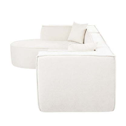 Canapé modulaire en L avec 2 coussins, en chenille incurvée moderne, idéal pour le salon ou le bureau