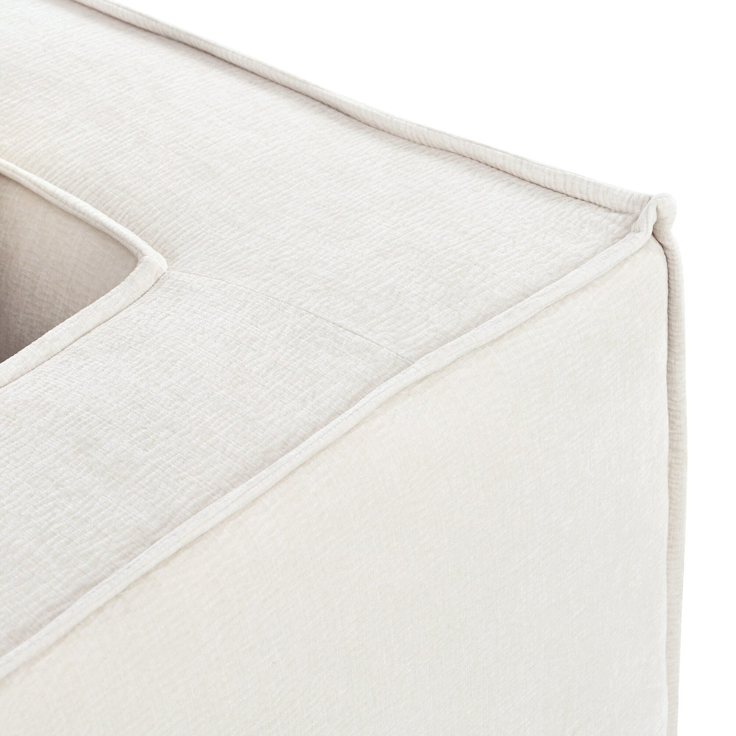 Canapé modulaire en L avec 2 coussins, en chenille incurvée moderne, idéal pour le salon ou le bureau