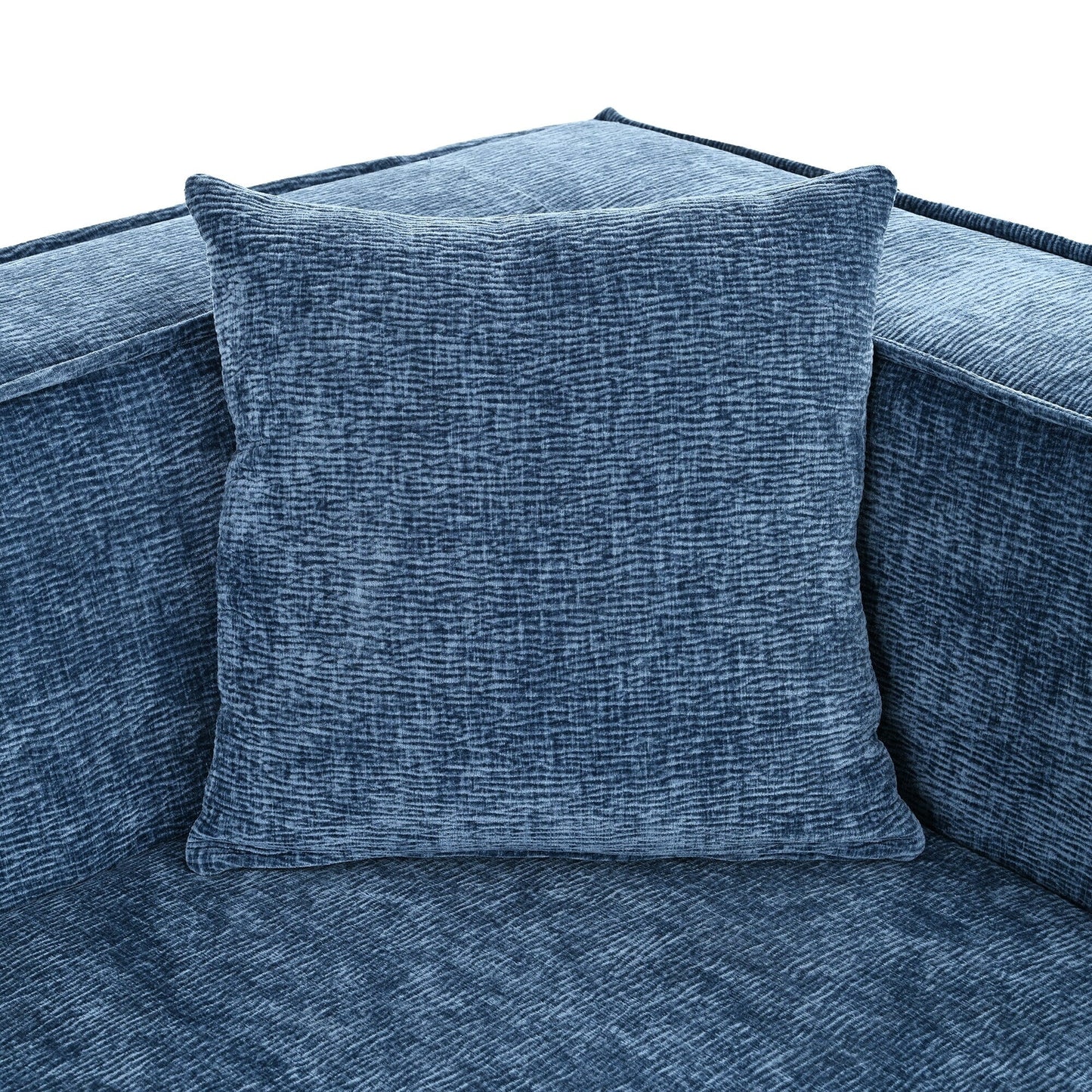 Canapé modulaire en L avec 2 coussins, en chenille incurvée moderne, idéal pour le salon ou le bureau