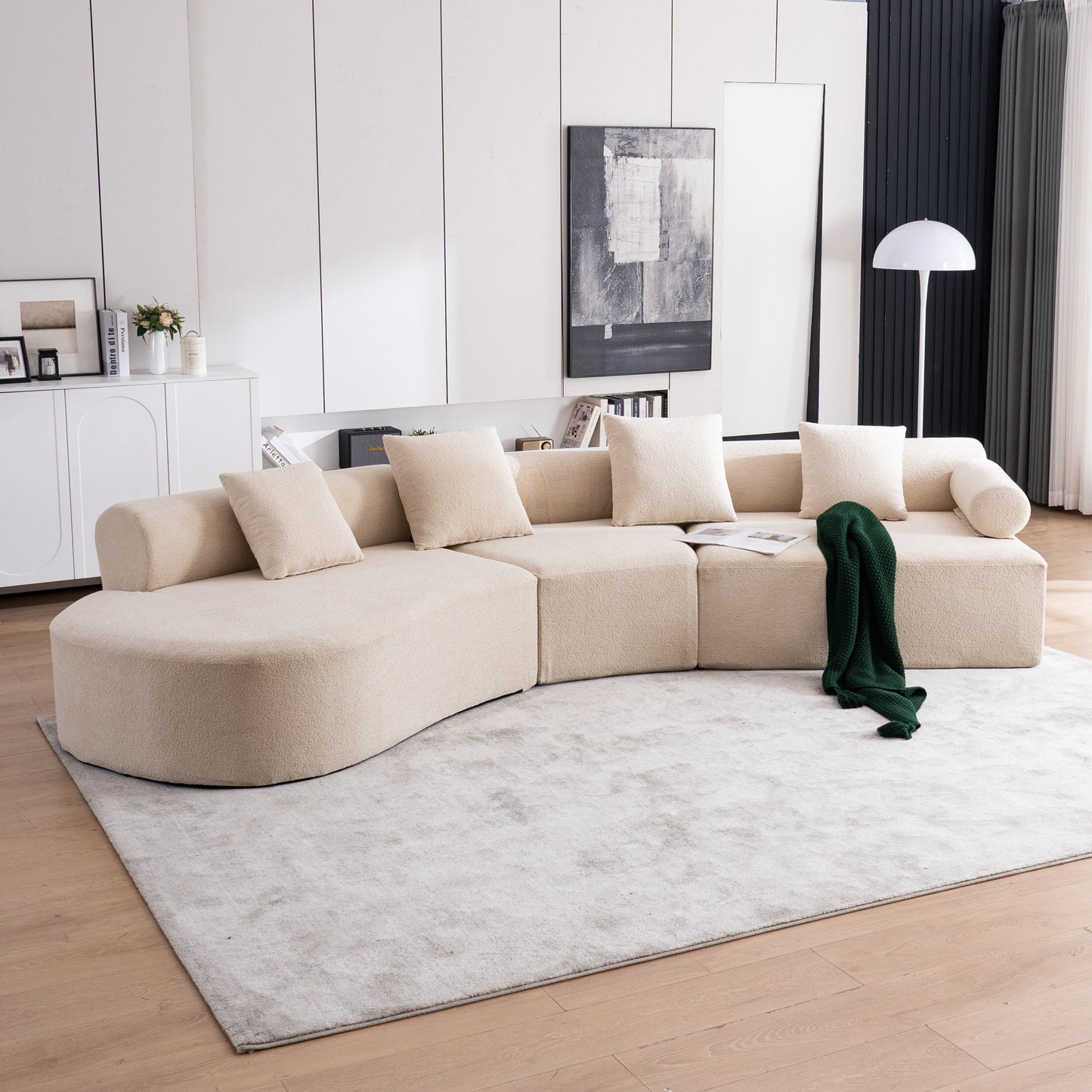 Canapé moderne incurvé en mousse à mémoire de forme à assise profonde