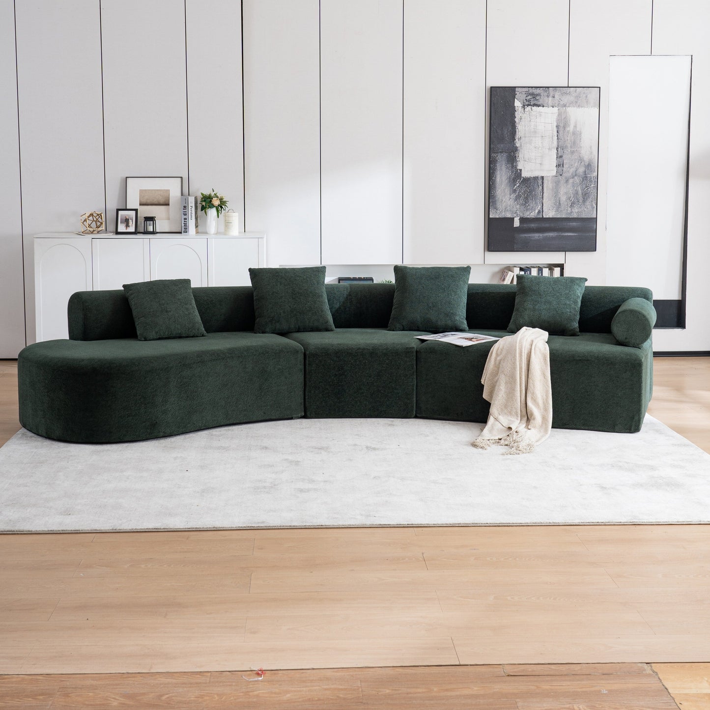 Canapé moderne incurvé en mousse à mémoire de forme à assise profonde