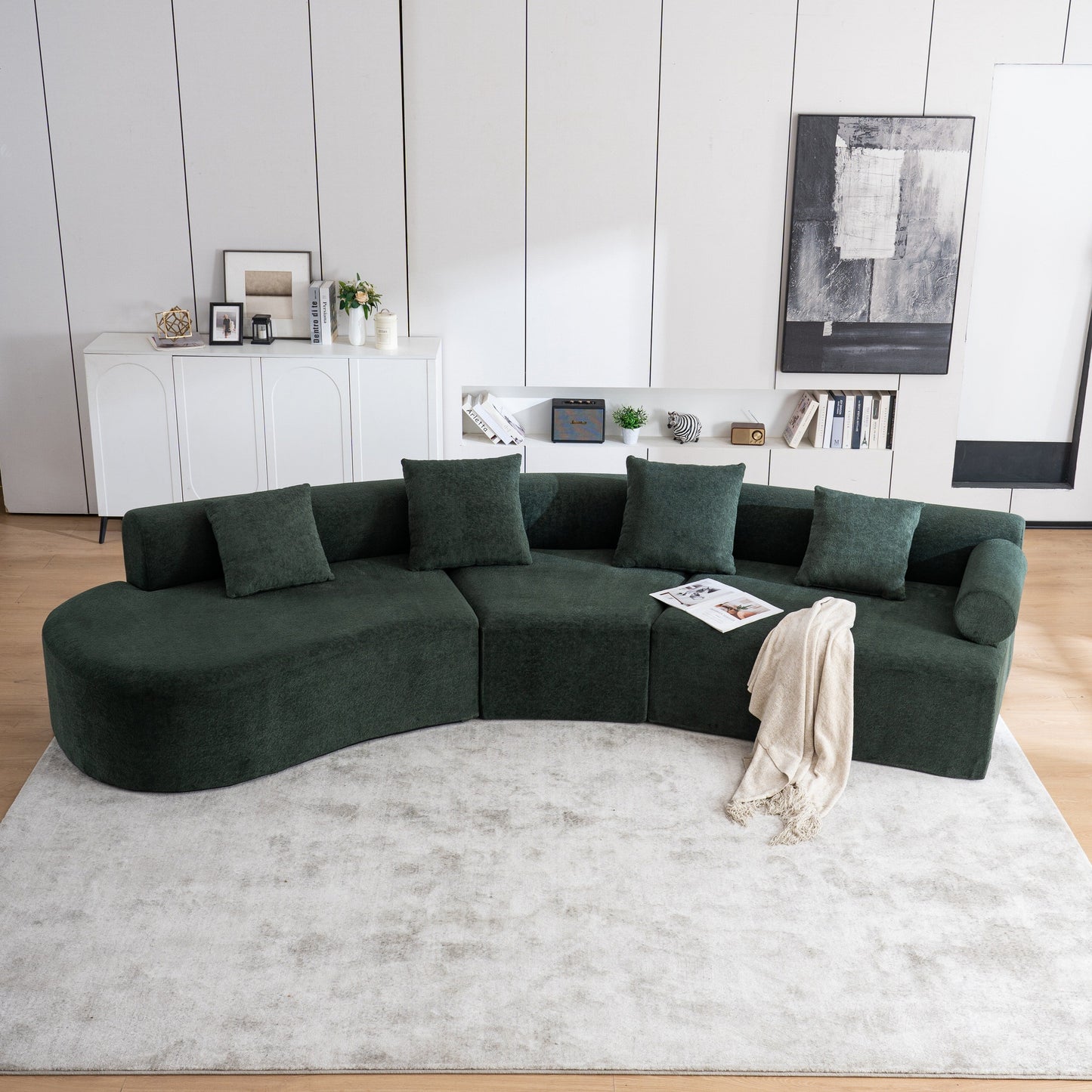 Canapé moderne incurvé en mousse à mémoire de forme à assise profonde