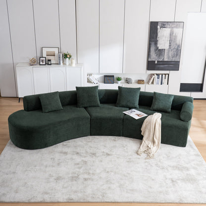 Canapé moderne incurvé en mousse à mémoire de forme à assise profonde