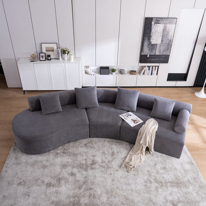 Canapé moderne incurvé en mousse à mémoire de forme à assise profonde