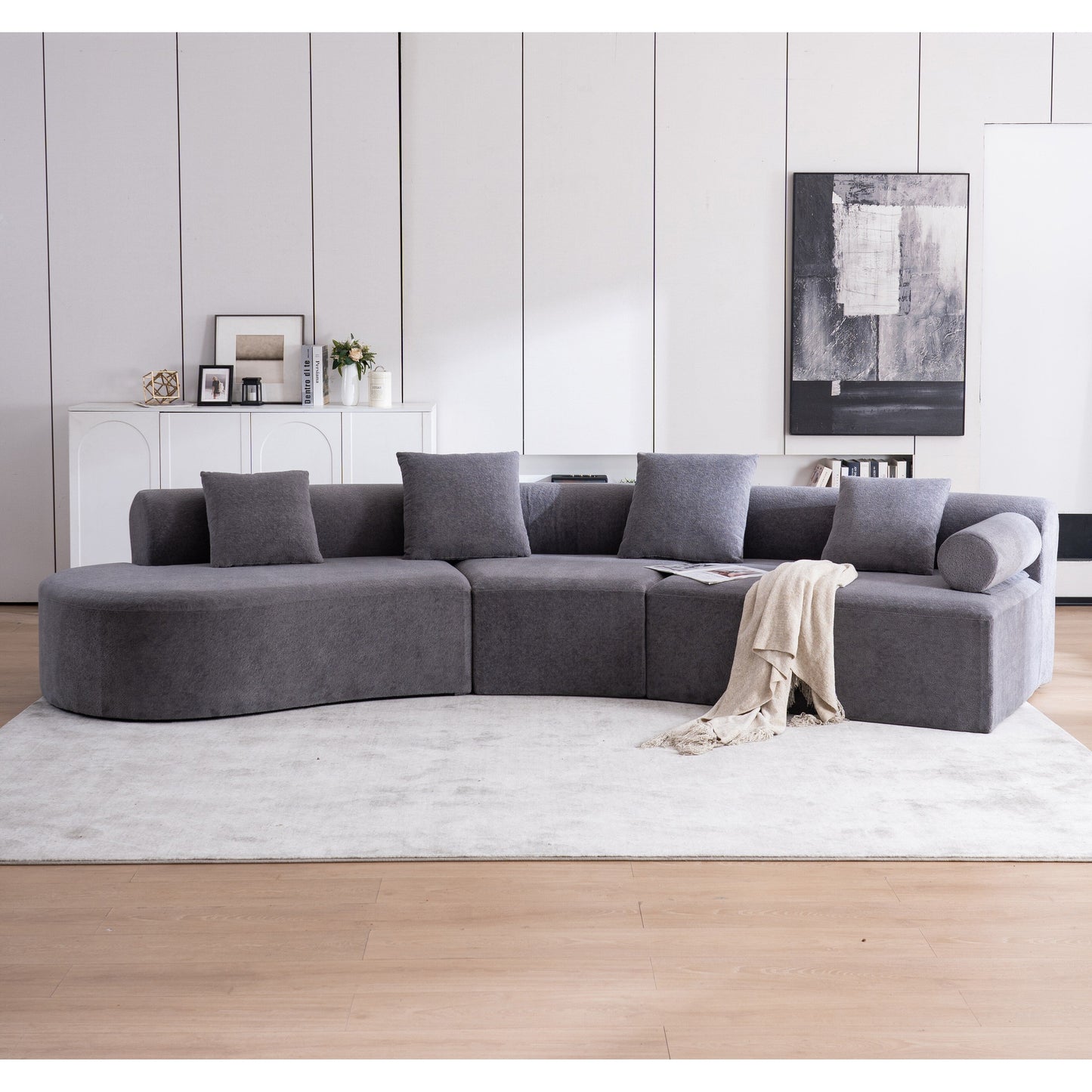 Canapé moderne incurvé en mousse à mémoire de forme à assise profonde