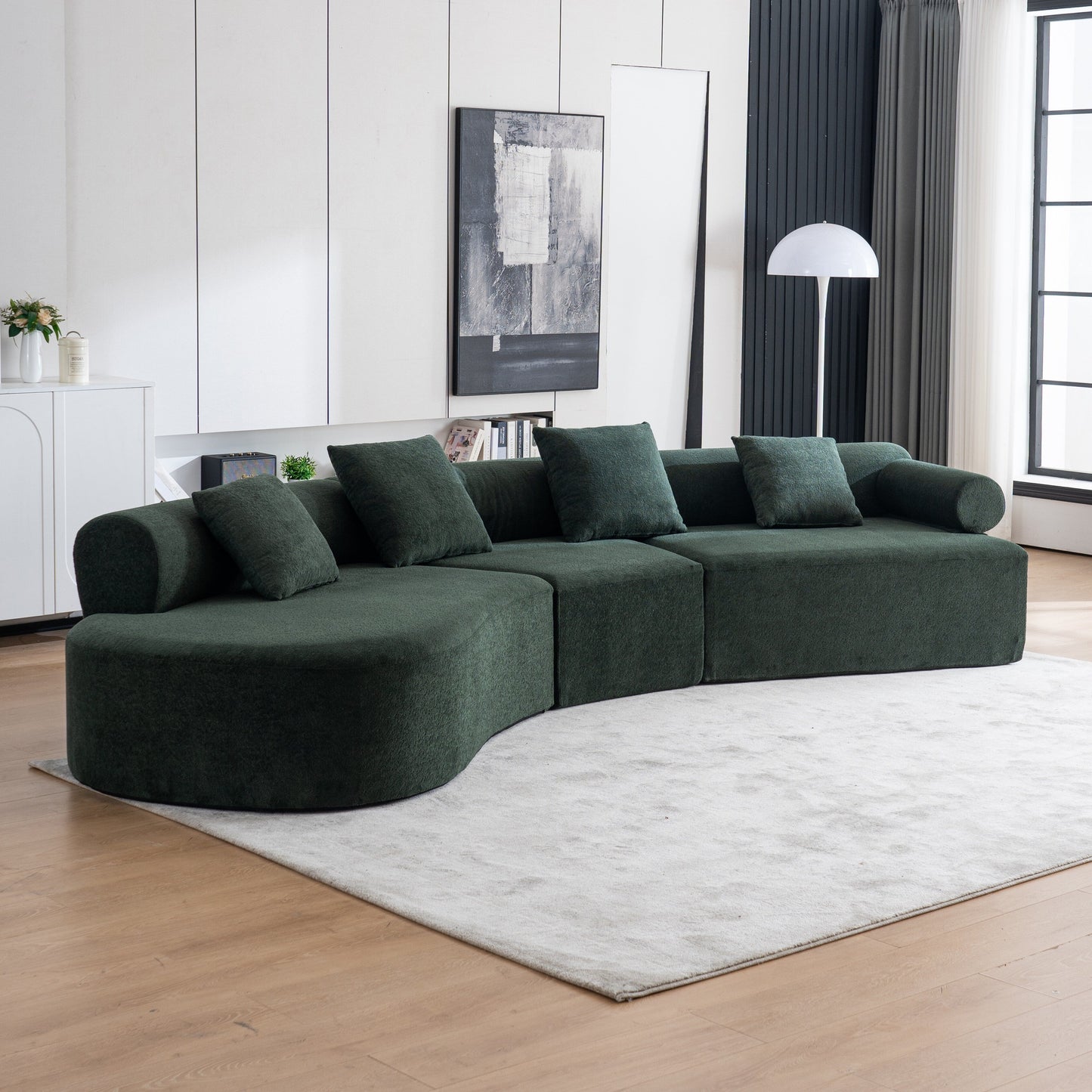 Canapé moderne incurvé en mousse à mémoire de forme à assise profonde