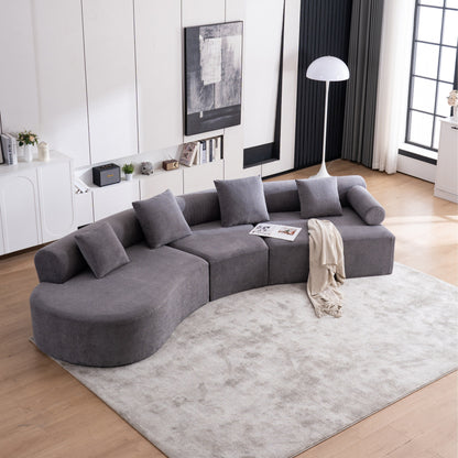 Canapé moderne incurvé en mousse à mémoire de forme à assise profonde