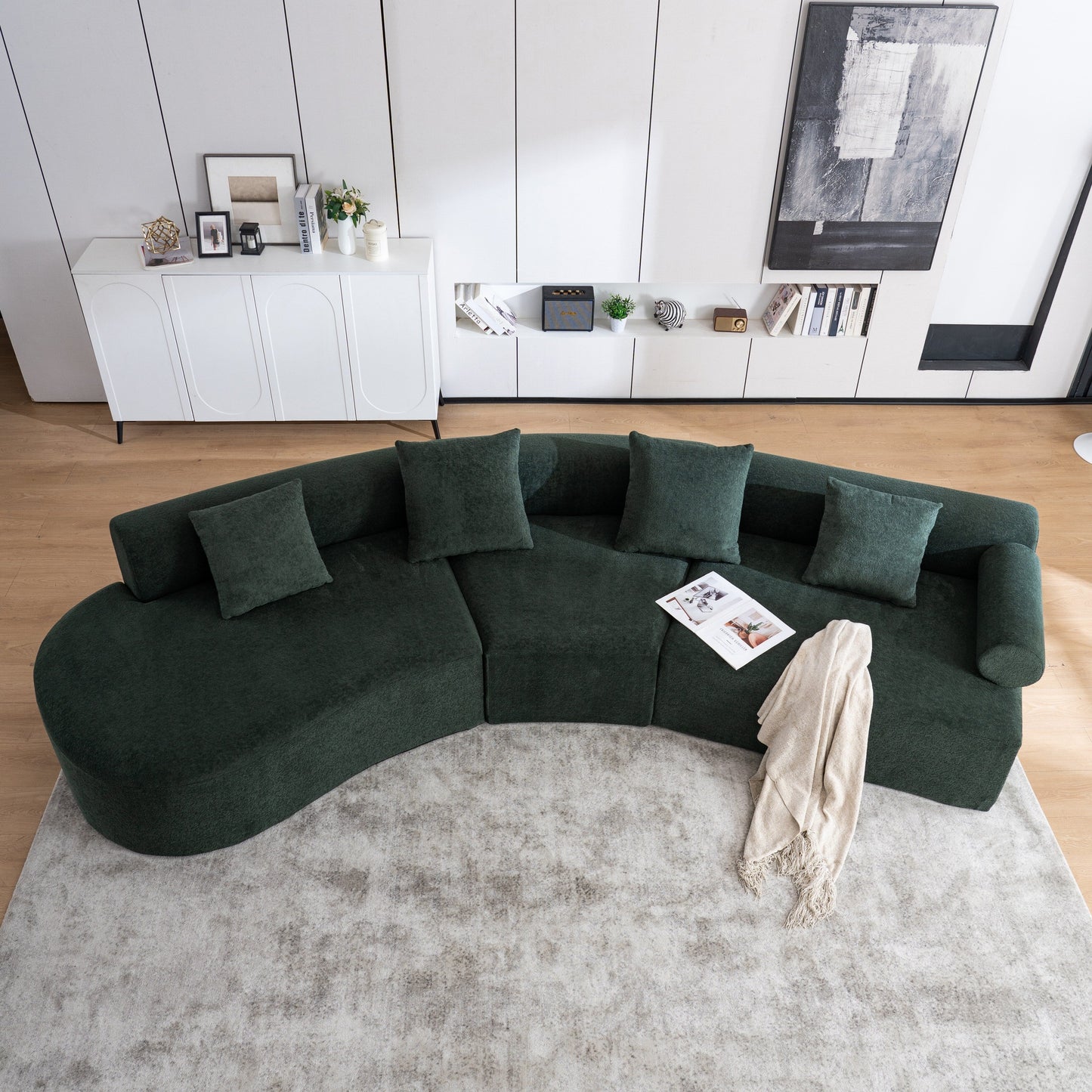 Canapé moderne incurvé en mousse à mémoire de forme à assise profonde