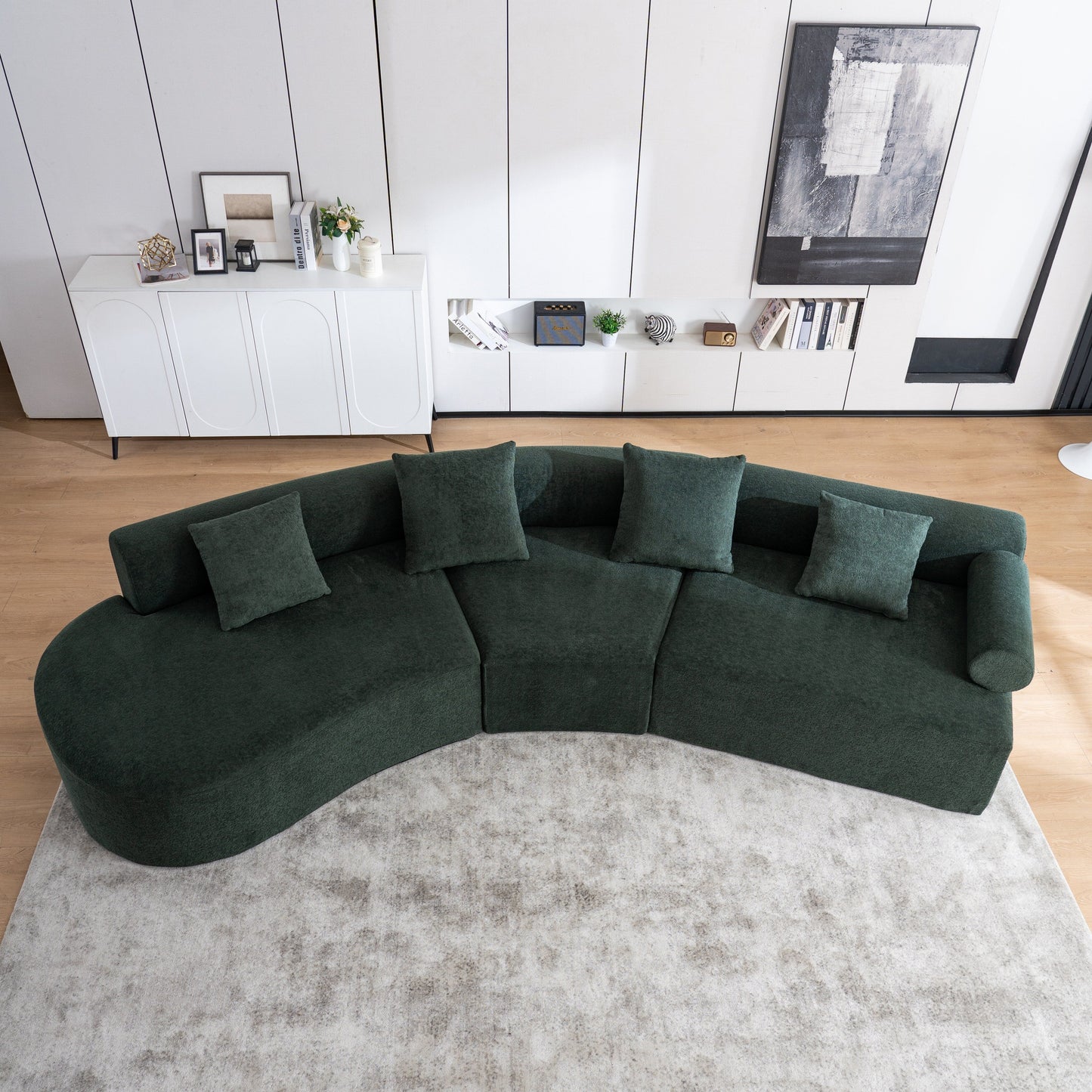 Canapé moderne incurvé en mousse à mémoire de forme à assise profonde