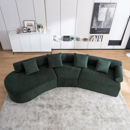 Canapé moderne incurvé en mousse à mémoire de forme à assise profonde