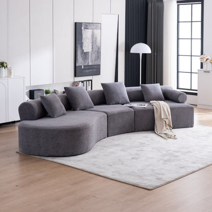 Canapé moderne incurvé en mousse à mémoire de forme à assise profonde