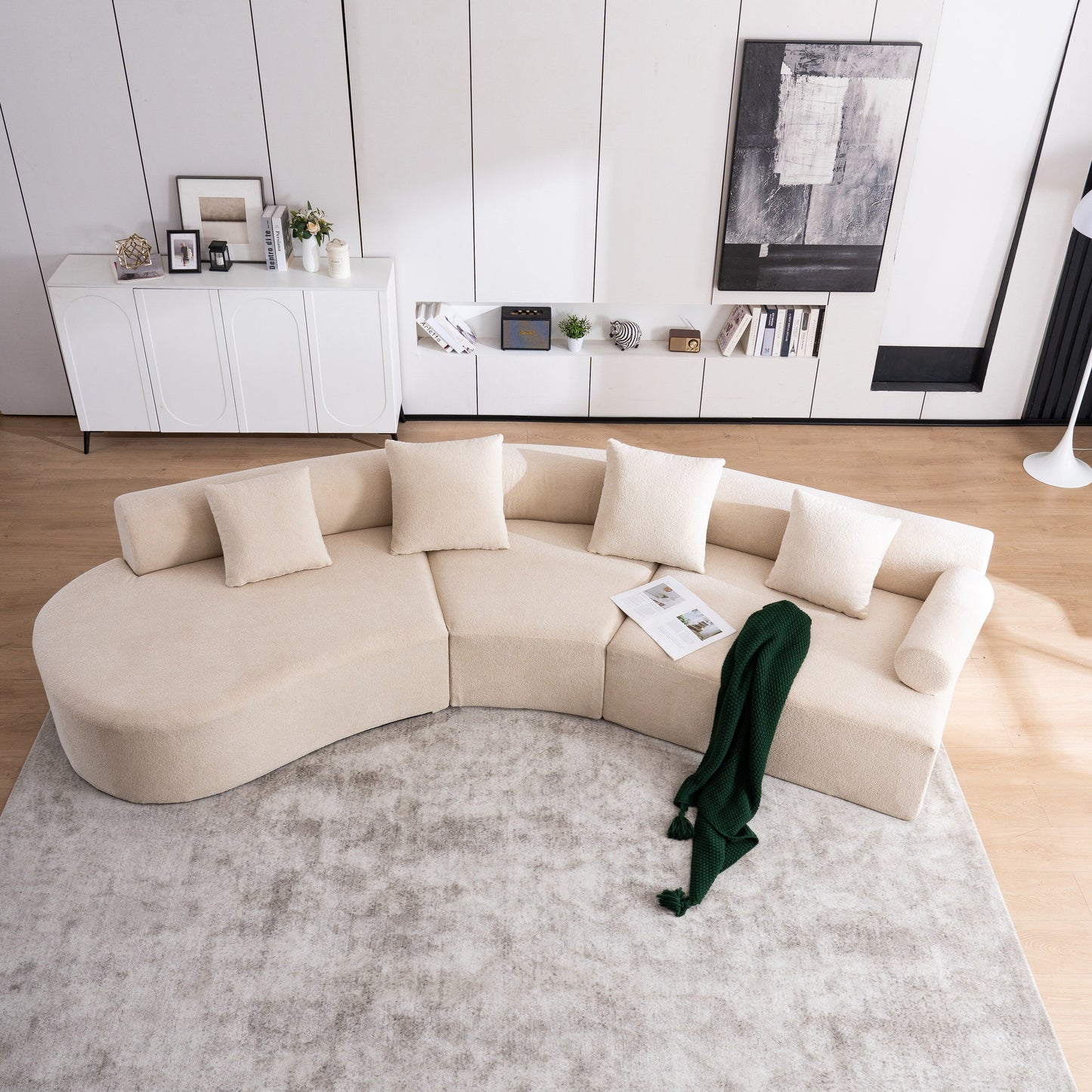 Canapé moderne incurvé en mousse à mémoire de forme à assise profonde