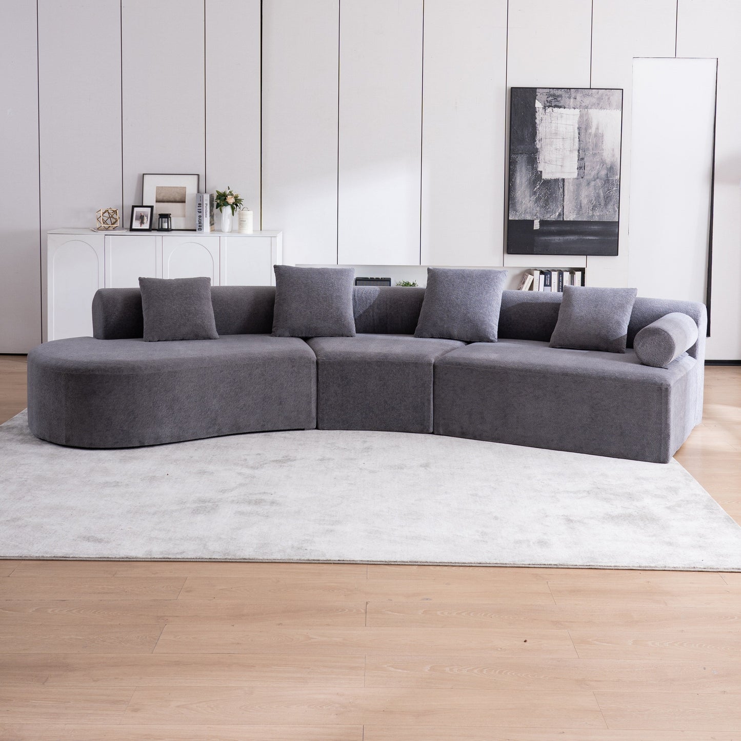 Canapé moderne incurvé en mousse à mémoire de forme à assise profonde