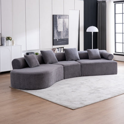 Canapé moderne incurvé en mousse à mémoire de forme à assise profonde