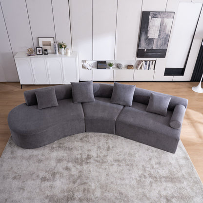 Canapé moderne incurvé en mousse à mémoire de forme à assise profonde