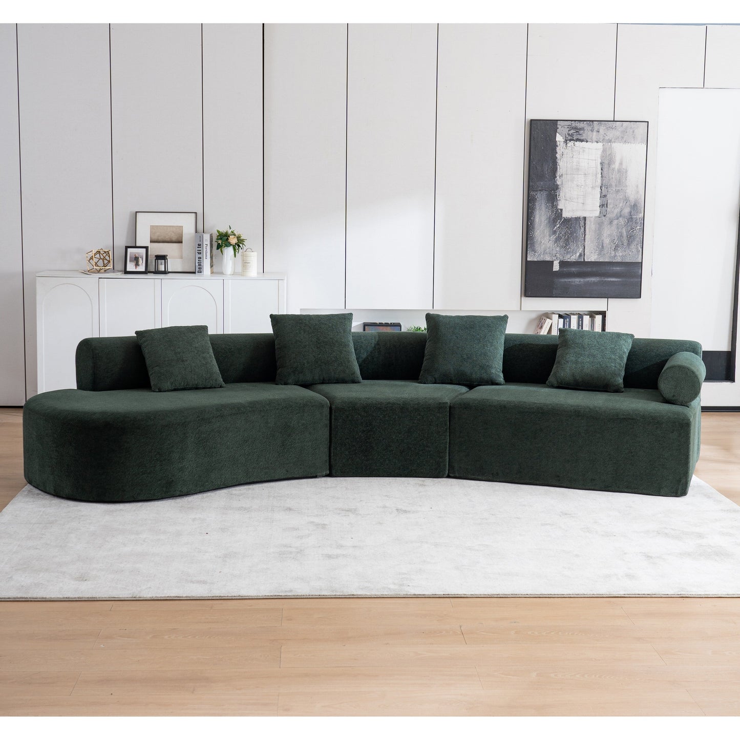 Canapé moderne incurvé en mousse à mémoire de forme à assise profonde