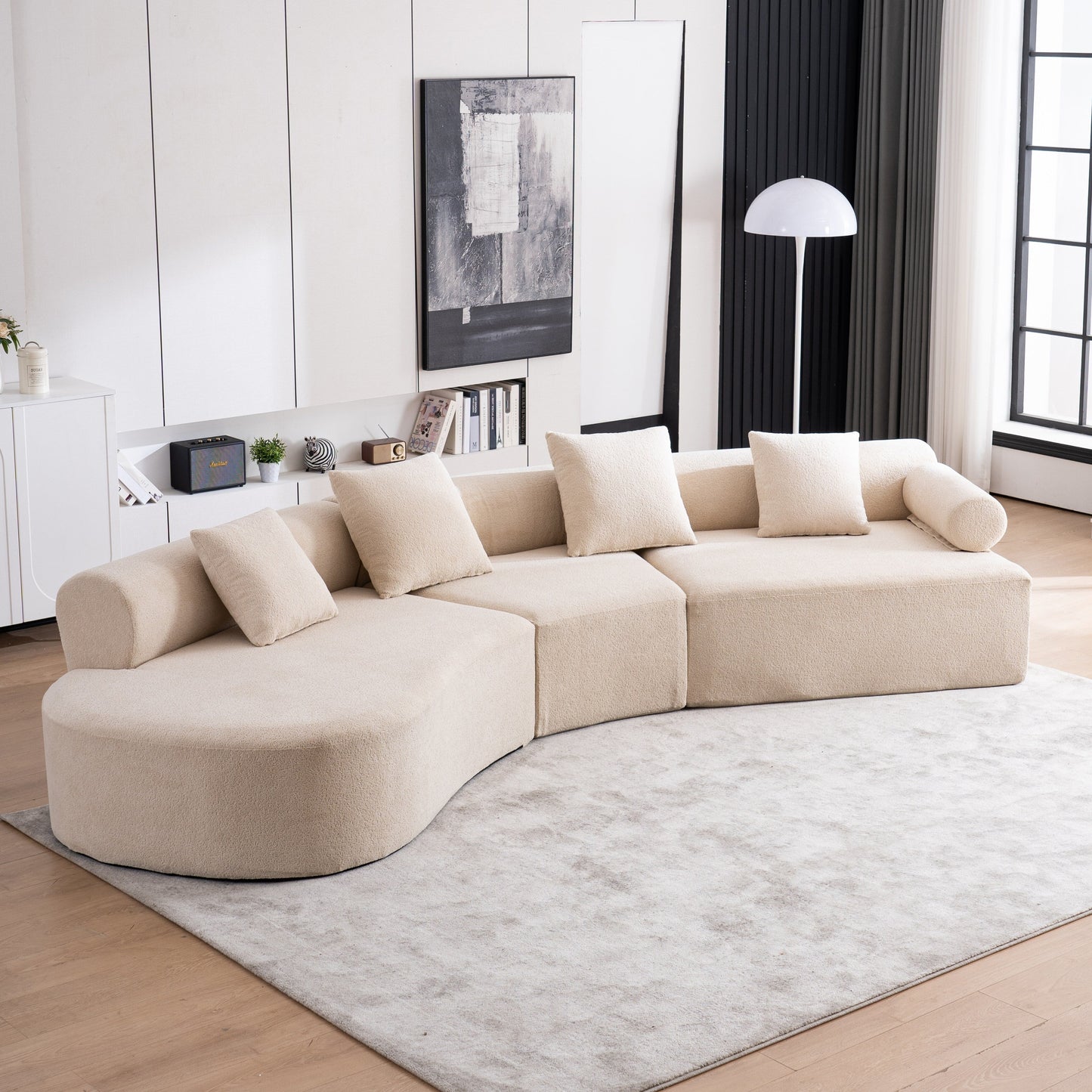 Canapé moderne incurvé en mousse à mémoire de forme à assise profonde