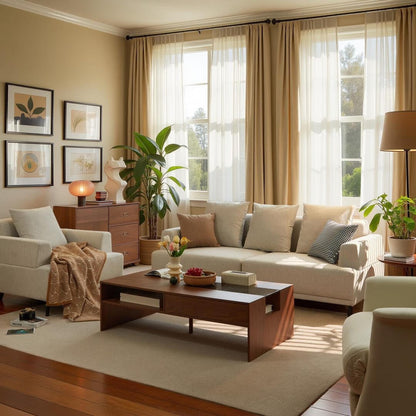 Canapé moderne à assise profonde avec coussins, pieds hauts, canapé de salon confortable, canapé d'appartement