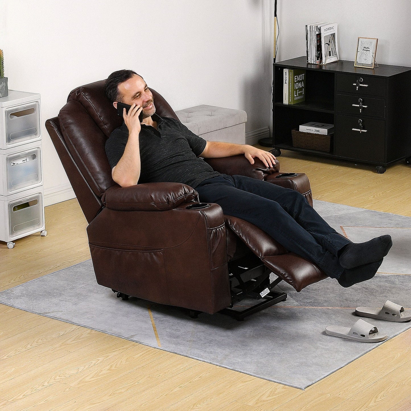 Fauteuil inclinable électrique moderne avec relevage et massage chauffant