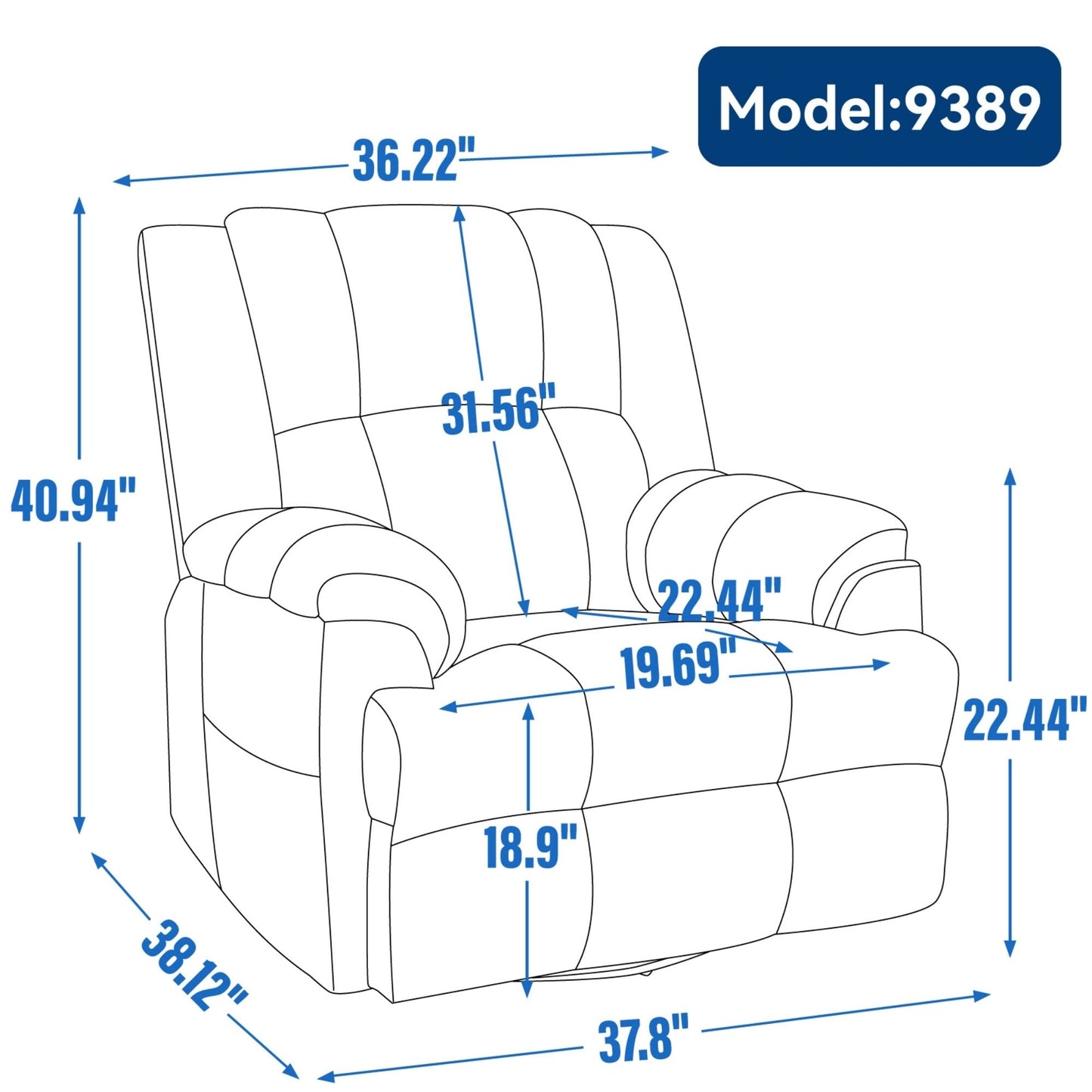Fauteuil inclinable en tissu moderne