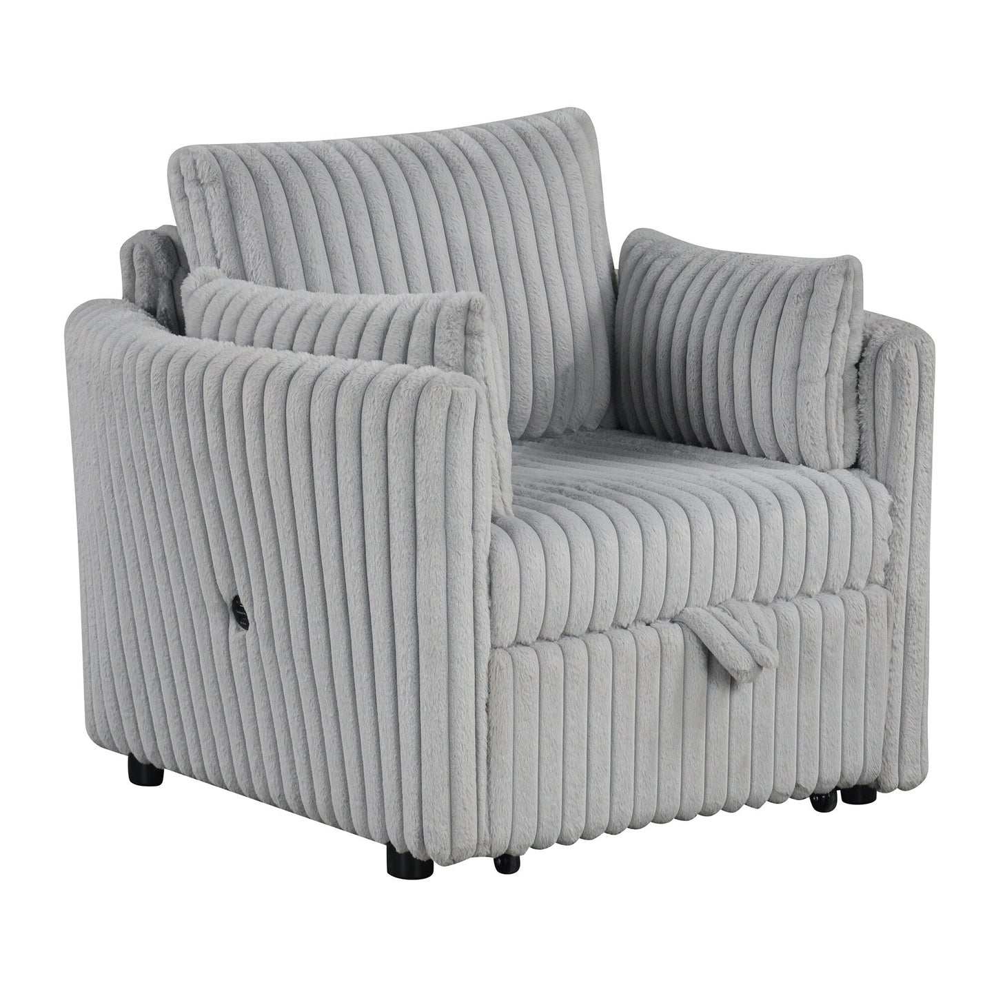 Canapé-lit simple moderne en tissu avec USB et 2 oreillers