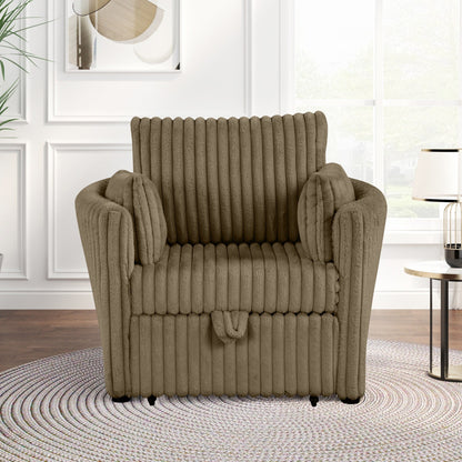 Canapé-lit simple moderne en tissu avec USB et 2 oreillers