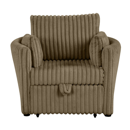 Canapé-lit simple moderne en tissu avec USB et 2 oreillers