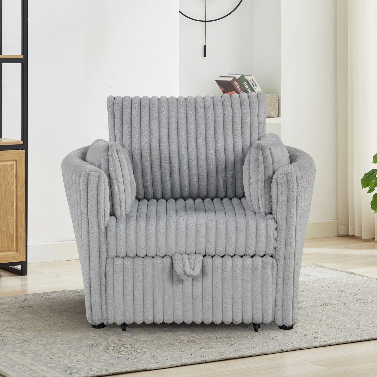 Canapé-lit simple moderne en tissu avec USB et 2 oreillers