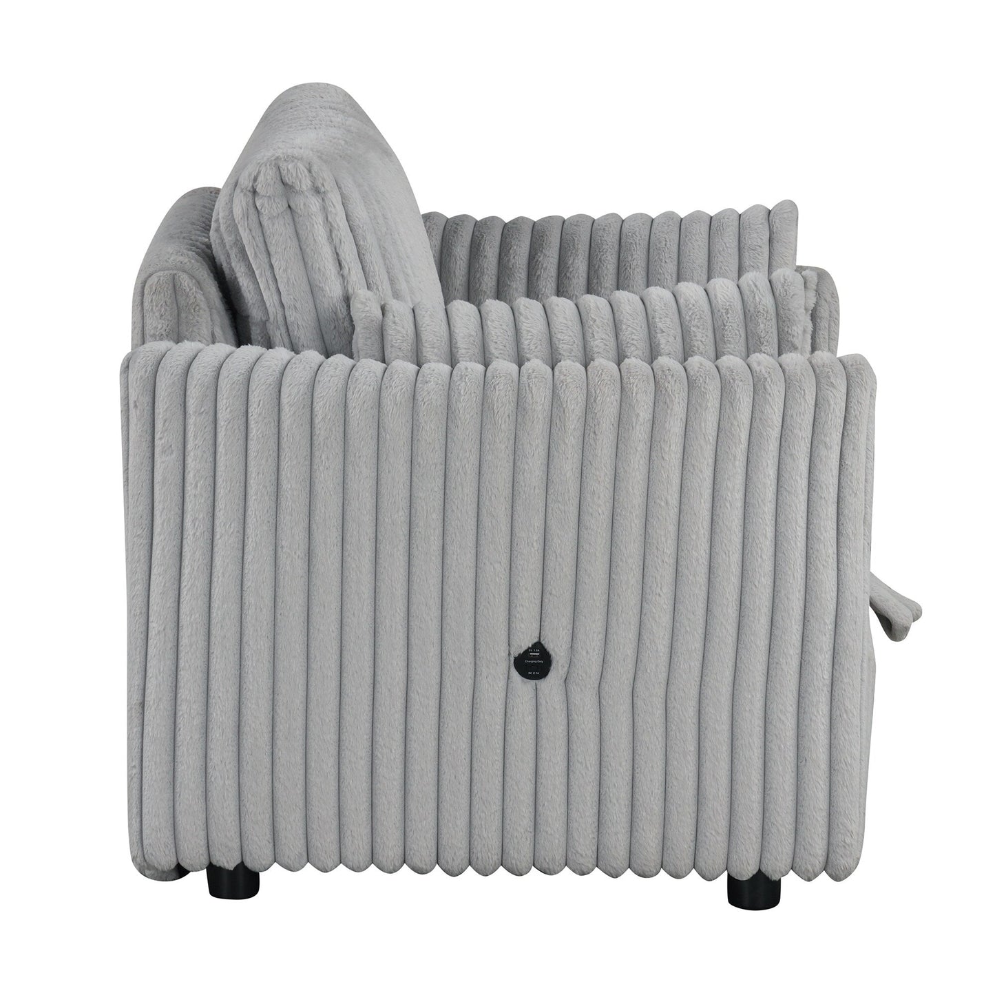 Canapé-lit simple moderne en tissu avec USB et 2 oreillers