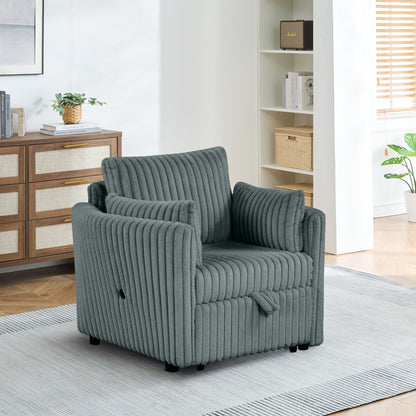 Canapé-lit simple moderne en tissu avec USB et 2 oreillers