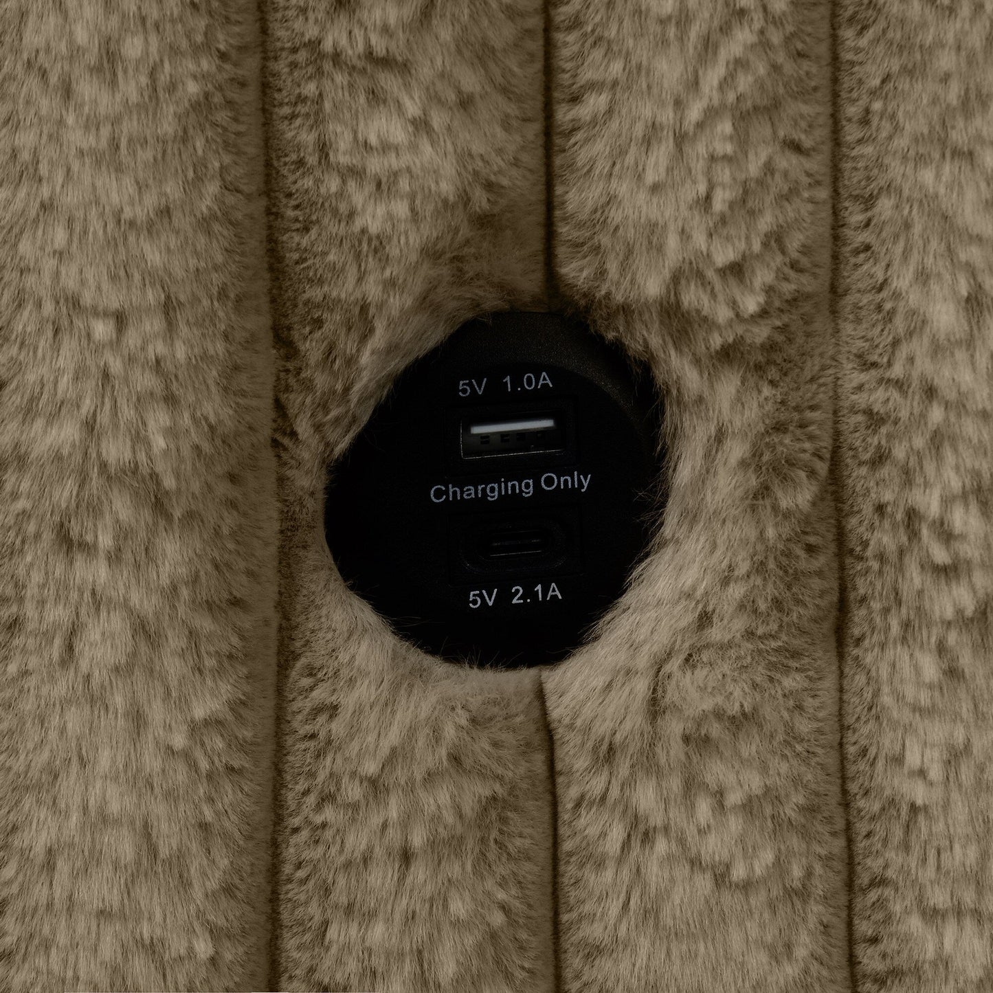 Canapé-lit simple moderne en tissu avec USB et 2 oreillers