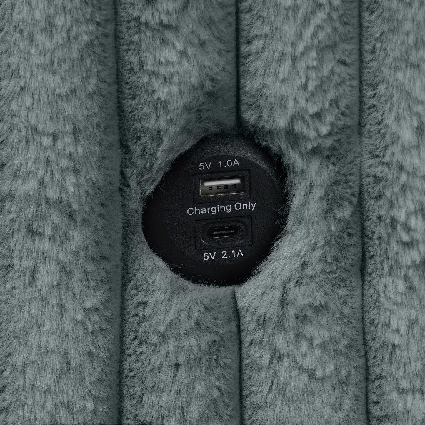 Canapé-lit simple moderne en tissu avec USB et 2 oreillers