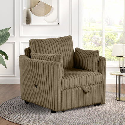 Canapé-lit simple moderne en tissu avec USB et 2 oreillers