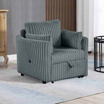 Canapé-lit simple moderne en tissu avec USB et 2 oreillers