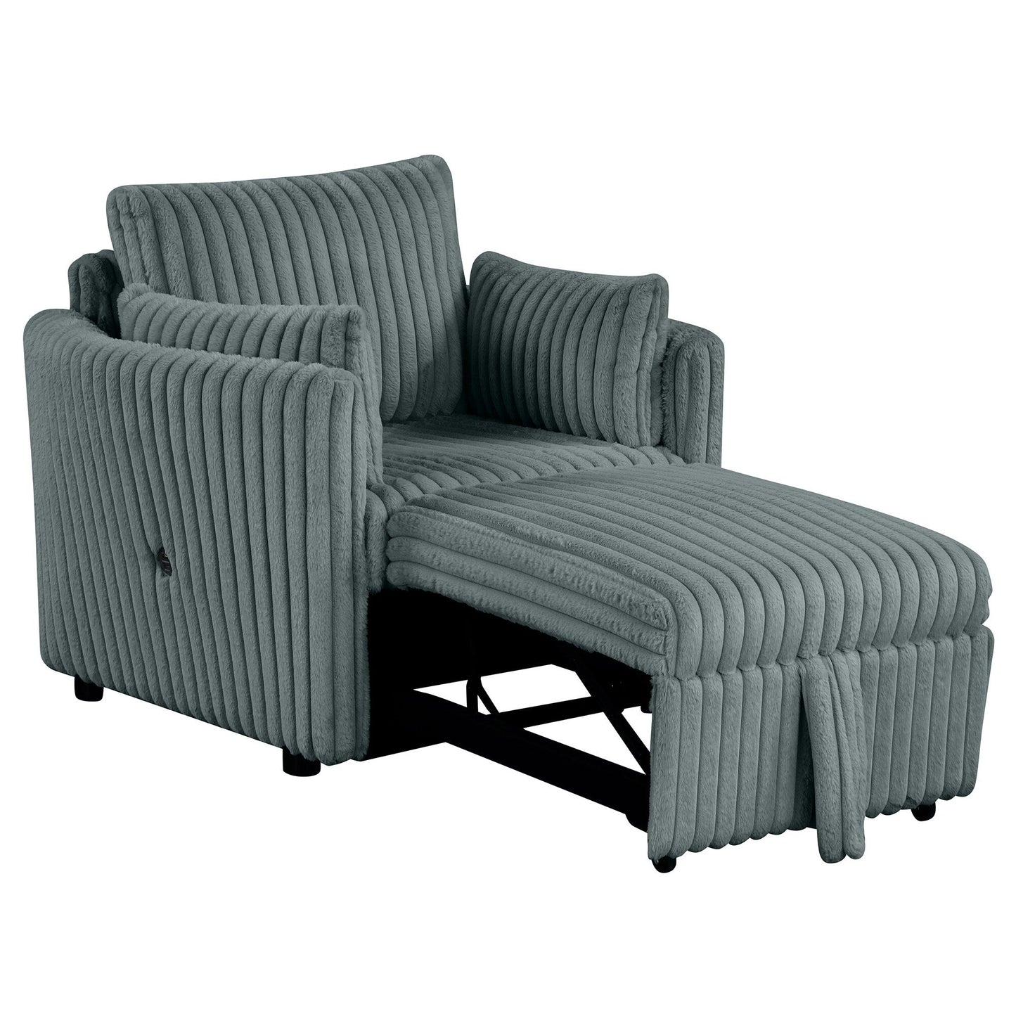 Canapé-lit simple moderne en tissu avec USB et 2 oreillers