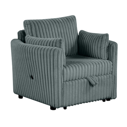 Canapé-lit simple moderne en tissu avec USB et 2 oreillers