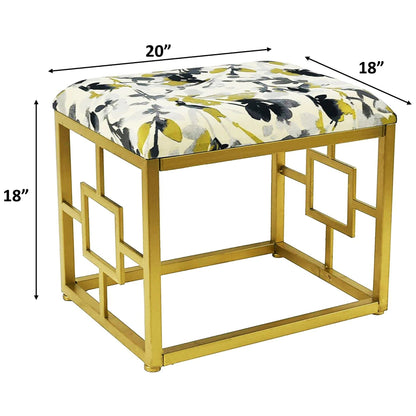 Pouf moderne rembourré en tissu avec rembourrage en mousse, 20 pouces de large