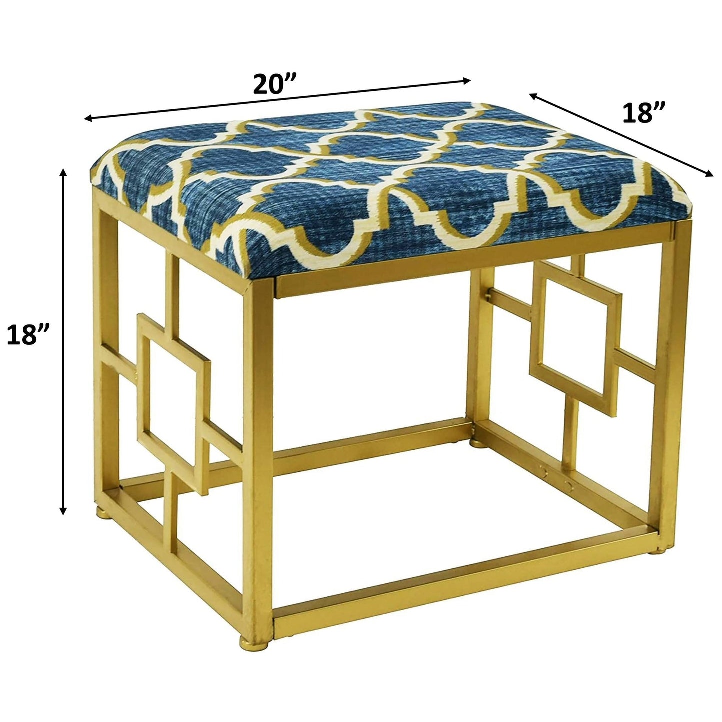 Pouf moderne rembourré en tissu avec rembourrage en mousse, 20 pouces de large