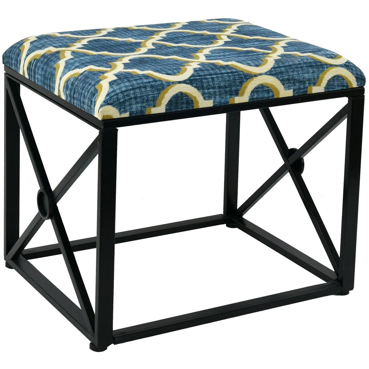 Pouf moderne rembourré en tissu avec rembourrage en mousse, 22 pouces de large